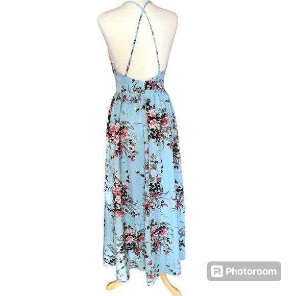 Cupshe boho crisscross Floral Maxi Dress for beach party summer size Small - Picture 5 of 12